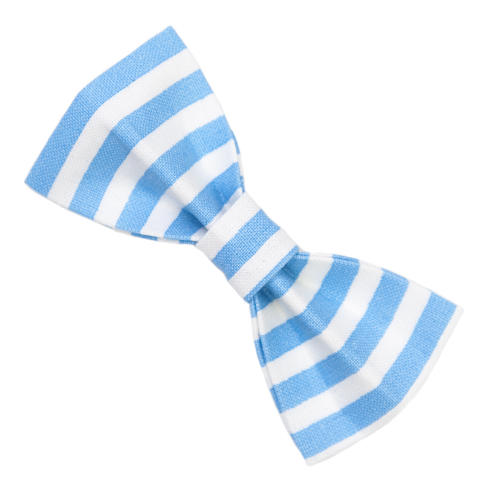 Light Blue Stripe Bow Tie Cat Collar Accessory